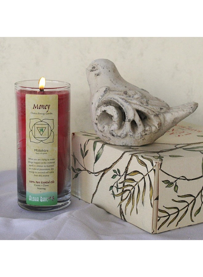 Aloha Bay Premium Scented Hand Made Chakra Energy Jar | 11 oz Jar Candle | Money, Muladhara| Yoga, Prayer & Meditation Candle | Long Burn |Essential Oils of Cassia, Clove & Nutmeg | Aloha Bay - Image 5
